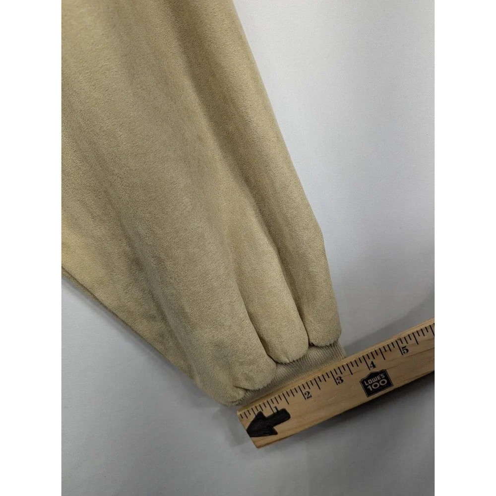 Winner Mate Tan Faux Suede Bomber Jacket Mens XL‎ Water Resistant Full Zip Beige